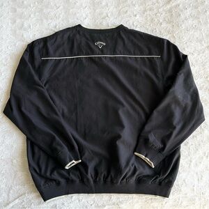Callaway Golf Jacket Pullover Mens XL Black Lined Windbreaker Outdoor V Neck